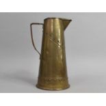 A Brass Arts and Crafts Hot Water Jug with Hinged Lid, Stamped 47, WMF to Base, 25cms High