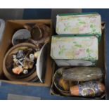 Two Boxes of Various Ceramics to comprise Vases, Bowls, Animal Ornaments Etc