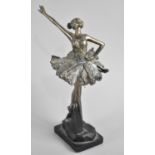 A Modern Resin Bronze Effect Study of Ballerina, 26cms High