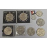 A Collection of Silver Coinage to Include 1935 George V Crown, 1964 American Half Dollar etc