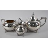 An Edwardian Three Piece Silver Plated Tea Service