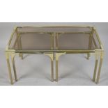 A Nest of Three Brass Framed Tables