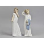 Two Nao Figures, Boy and Girl, 29cm high