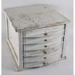 A Vintage Painted Six Drawer Engineers Chest, 37cms Square and 28cms High