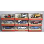 A Collection of Nine Boxed Matchbox Models of Yesteryear, Vintage Cars