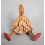 A Vintage Wooden Doll with Painted Face, 23cms High