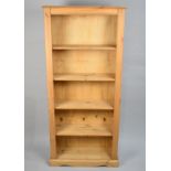 A Modern Pine Four Shelf Open Bookcase, 81cm wide