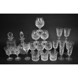 A Collection of Various Glassware to comprise Set of Six Brandy Balloons, Decanters, Short Wines Etc
