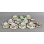A Collection of Various Cups and Saucers to comprise Set of Four Wedgwood Swallow Coffee Cans and