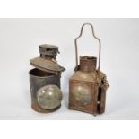 Two Vintage Railway Lamps, Both with Substantial Condition Issues