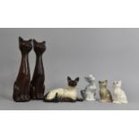 A Collection of Various Ceramic and Resin Cat Ornaments to comprise Royal Doulton, Beswick, Lladro