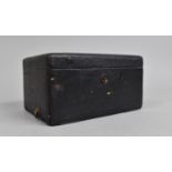A Vintage Cigar Humidor with Four Slides and Pocket for Cigar Cutter, 22cms Wide