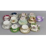 A Collection of Various Cabinet Cups and Saucers to comprise Examples by Royal Albert Lady Hamilton,