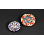 Two Millefiori Paperweights to Include One Example Having Pontil Base