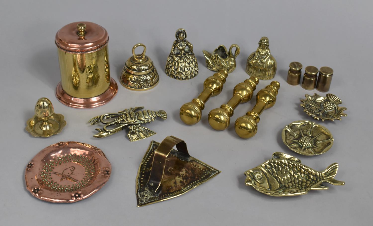 A Collection of Various Brass and Copperwares to comprise Tobacco Pot, Brass Finials, Ornaments Etc