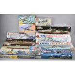 A Collection of Airfix, Revell and Other Model Kits, Warships and Aeroplanes