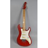 A Red Encore Stratocaster Style Electric Guitar