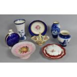 A Collection of Various Ceramics to comprise Moonflask decorated with Kingfisher Design, Coalport