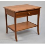 A 1970s Style Side Table/Stand with Single Drawer and Stretcher Shelf, 52cms Wide