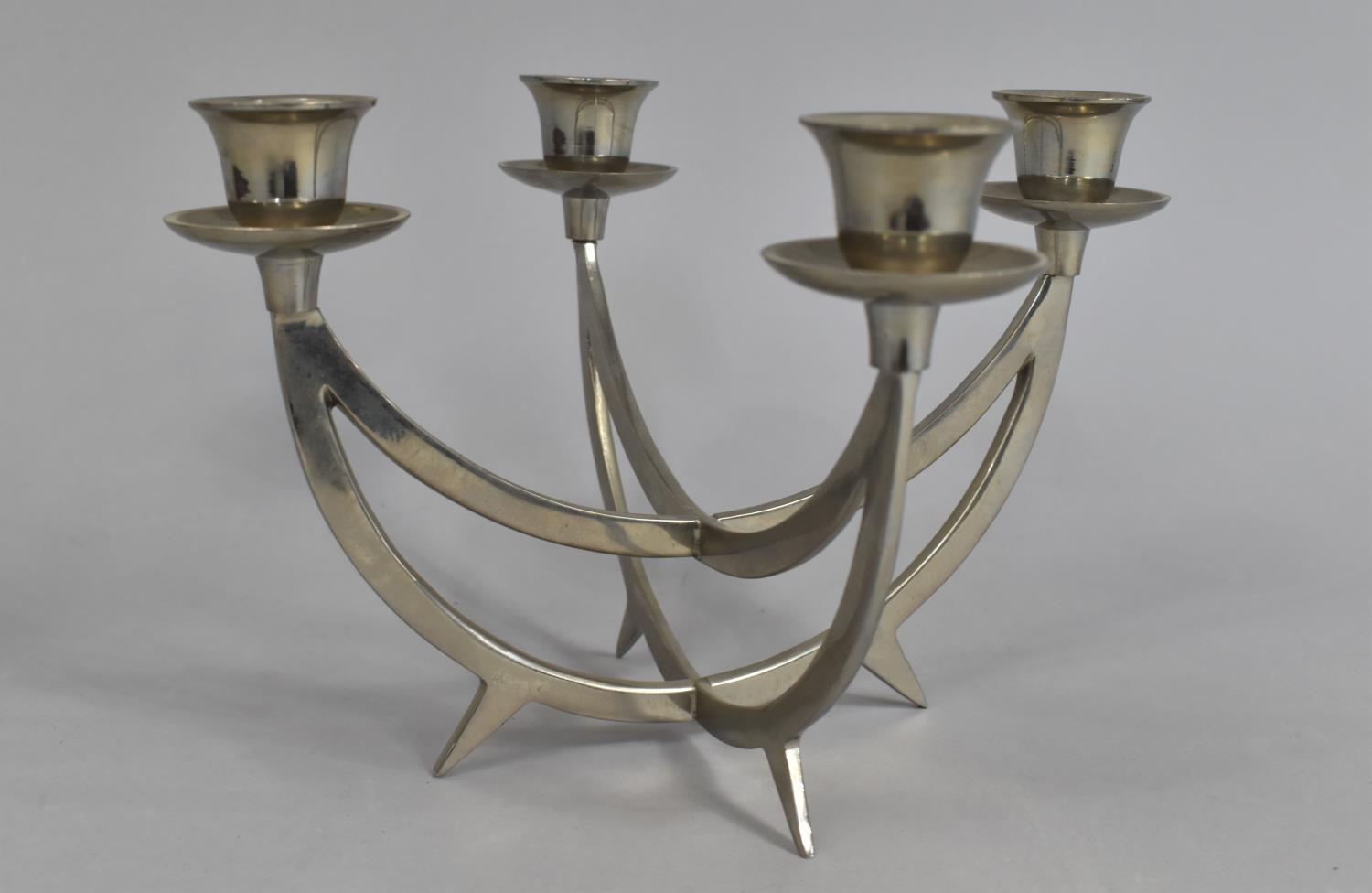 A Modern Scandinavian Style Four Branch Table Candelabra, 15cms High - Image 3 of 4