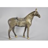 An Indian Silver Plated Study of a Horse having Engraved Decoration to Body and Saddle, 30cms High