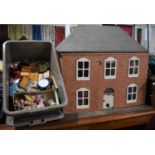 A Mid 20th Century Dolls House Together with Collection of Furniture and Dolls