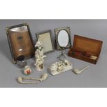 A Collection of Various Sundries to comprise Crested Items, Cased Set of Scales, Photo Frames Etc
