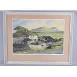 A Framed Watercolour by L G Kersley, "Ingleborough from Gearstones", 50x34cm