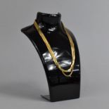 A Very Long Henkle and Gross (Christian Dior) Vintage Gilt Metal Necklace, Dated 1973,160cms Long