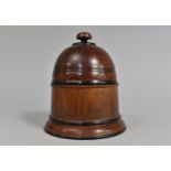 A Circular Treen Lidded Container, 12cms Diameter and 14cms High