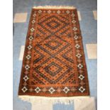 An Antique Handmade Persian Balouch Rug, 192x107cm