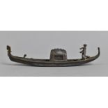A Small Bronze Effect Souvenir Model of a Gondola with removable Canopy to Central Store, 15cms Long
