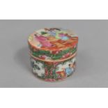 A Chinese Famille Rose Medallion Porcelain Box and Cover of Circular Form, 5.5cm high, Some