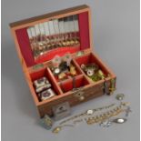 A Vintage Jewellery Musical Jewellery Box Containing Various Costume Jewellery to Include