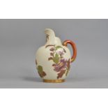 A Royal Worcester Blush Ivory Jug, No. 1094, with Hand Painted Floral Decoration, 19cm high