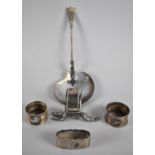 A Collection o Silver and Silver Plated Items to include Two Silver and Two Plated Napkin Rings,