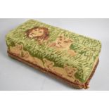 An Unusual Doorstop, Fashioned From a Tapestry Covered Brick depicting Lion Family