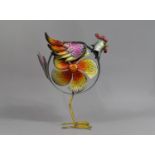 A Modern Metal Fan in the Form of a Chicken, 36cms High