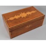 A Reproduction Inlaid Work Box with Removable Tray, 36cm wide