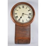 An Edwardian Single Fusee Wall Clock with Circular Enamelled Dial, 66cms High