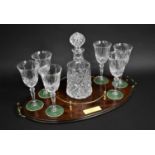 A Presentation Fitted Galleried Oval Drinks Tray with Inscription Plaque Dated for 1996 together
