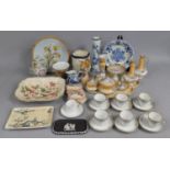 A Collection of Various Edwardian and Later Ceramics to comprise Blush Ivory Dressing Table Set,