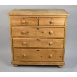 A Stripped Pine Bedroom Chest of Two Short and Three Long Drawers, 100cm wide