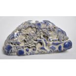 A Reproduction Blue Stone Chinese Boulder, Rocks and Trees, 20cm wide