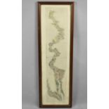 A Tall Framed Map after Tombleson, "Thames and Medway", 93x26cms