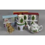 A Collection of Cath Kidston China to comprise Boxed Set of Four Mugs, Money Box in the Form of a