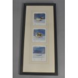 A Framed Limited Edition Signed Triptych Print, Going, Going, Gone. 28.5x63cms