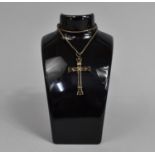 A Large Silver Pierced Crucifix Pendant on Silver Chain, Pendant Measuring 60mm, by R and Co. 10.