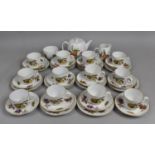 A Royal Worcester Evesham Tea Set to comprise 14 Saucers, 10 Side Plates, Cake PLate, 12 Cups,