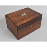A Late 19th Century Rosewood Work Box, Interior Now Stripped Out, 30.5cms Wide